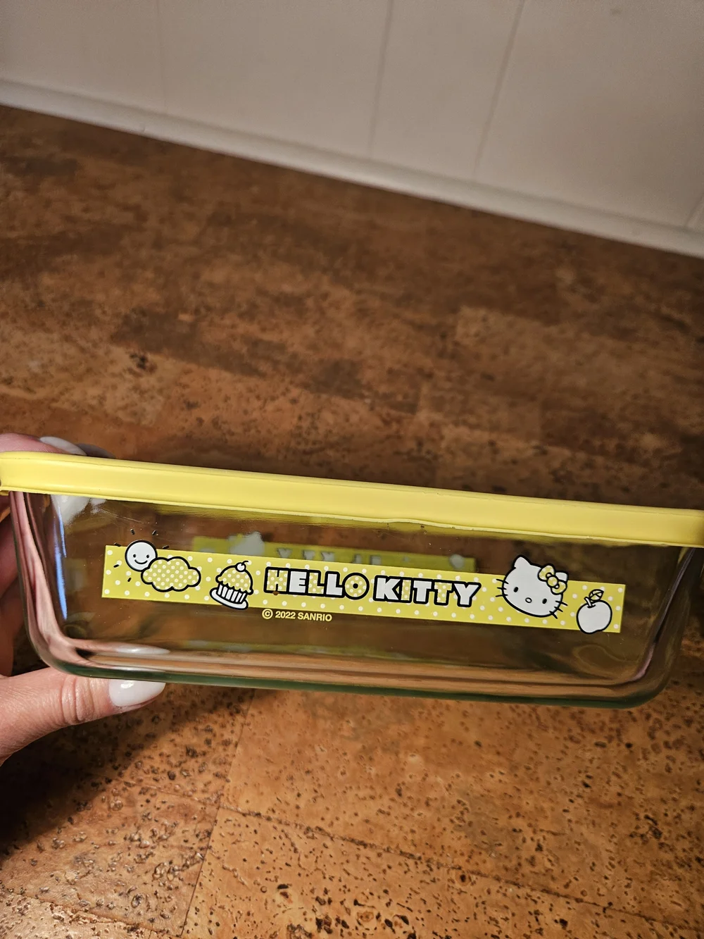 Hello Kitty Pyrex Pink & Yellow Glass Food Storage Set